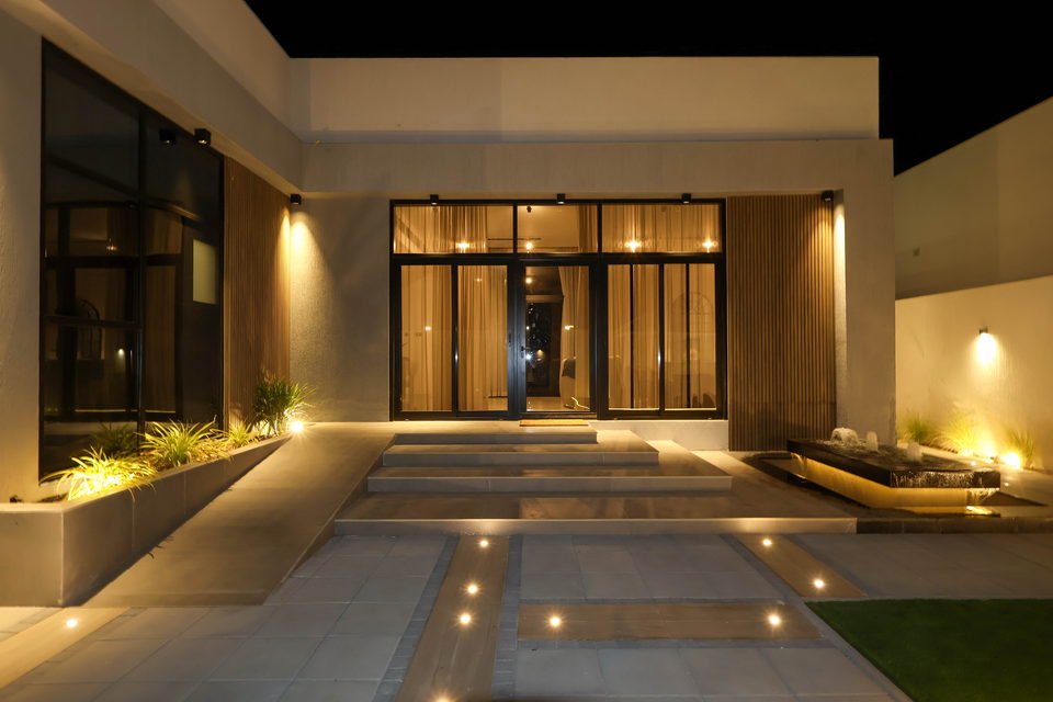A35 landscape project by Vida Landscapes, Ajman — at night view 16