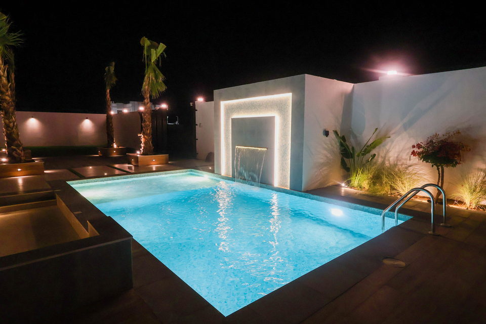 A37 landscape project by Vida Landscapes, Ajman — at night view 3