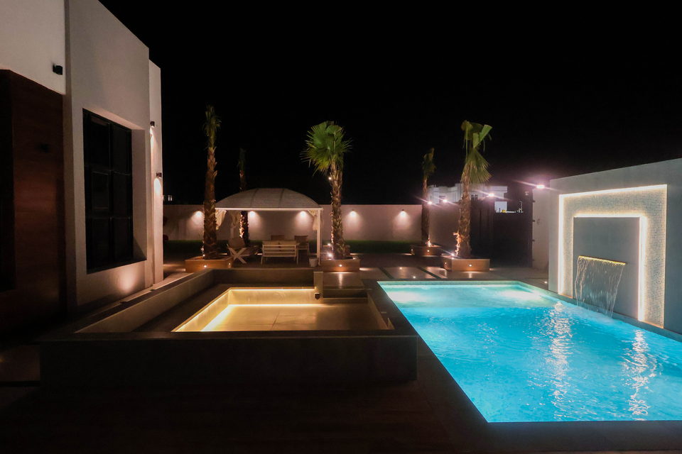 A37 landscape project by Vida Landscapes, Ajman — at night view 4
