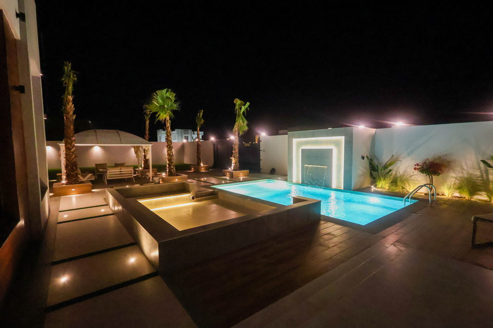 A37 landscape project by Vida Landscapes, Ajman — at night view 5