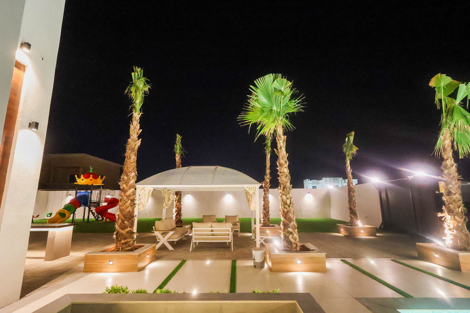 A37 landscape project by Vida Landscapes, Ajman — at night view 6