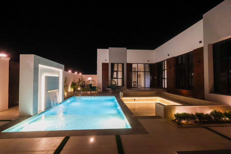 A37 landscape project by Vida Landscapes, Ajman — at night view 8