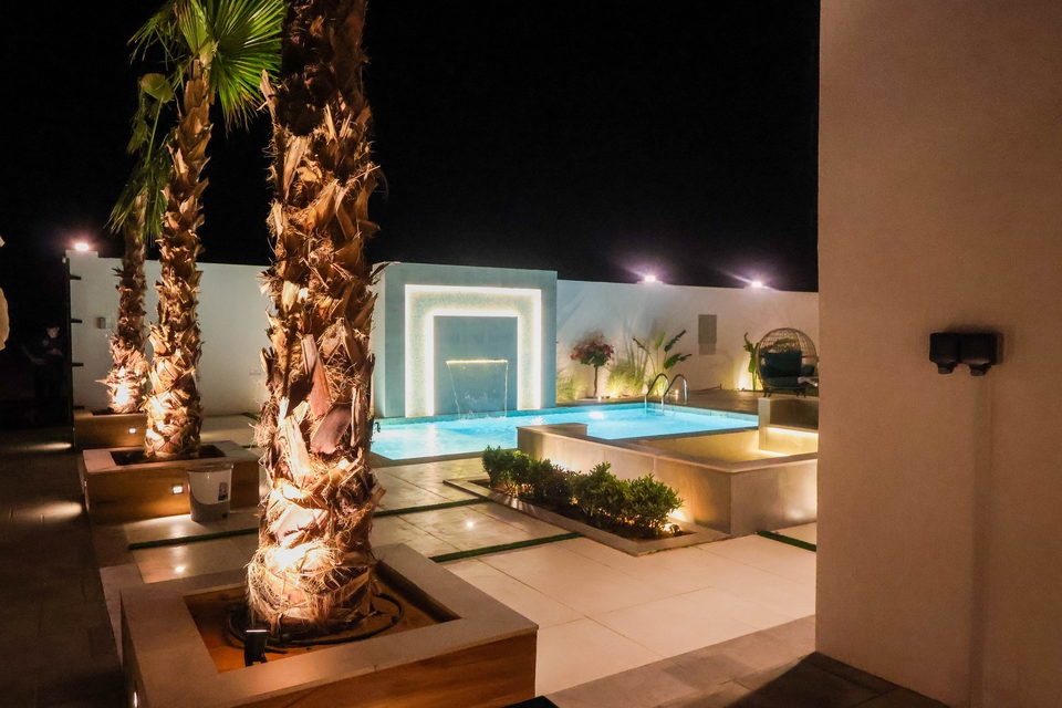 A37 landscape project by Vida Landscapes, Ajman — at night view 13