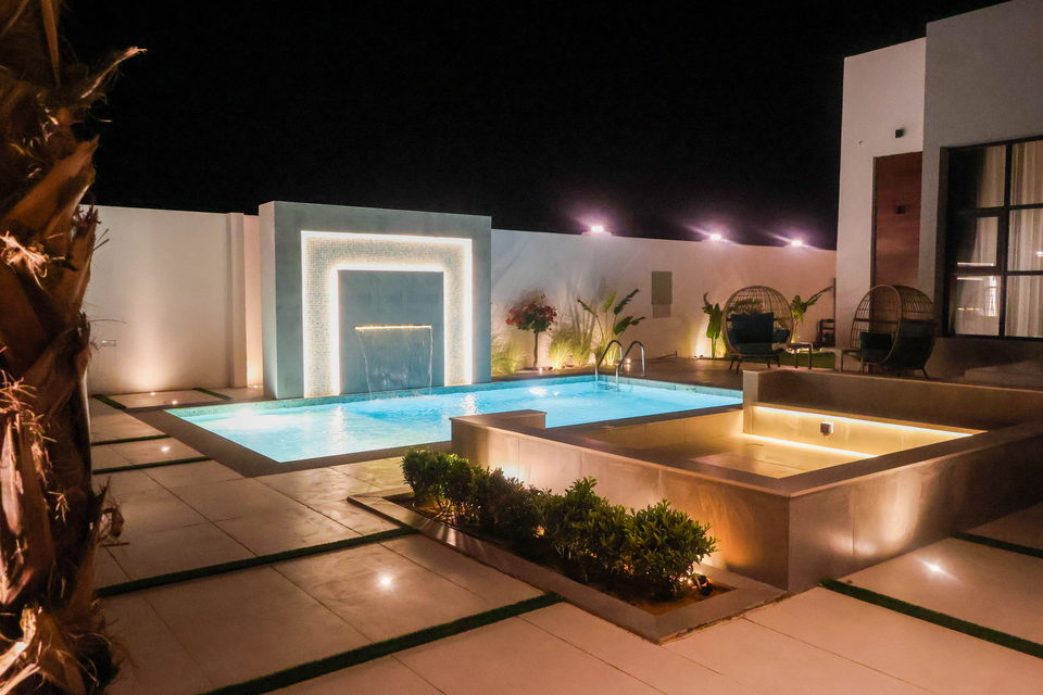 A37 landscape project by Vida Landscapes, Ajman — at night view 14