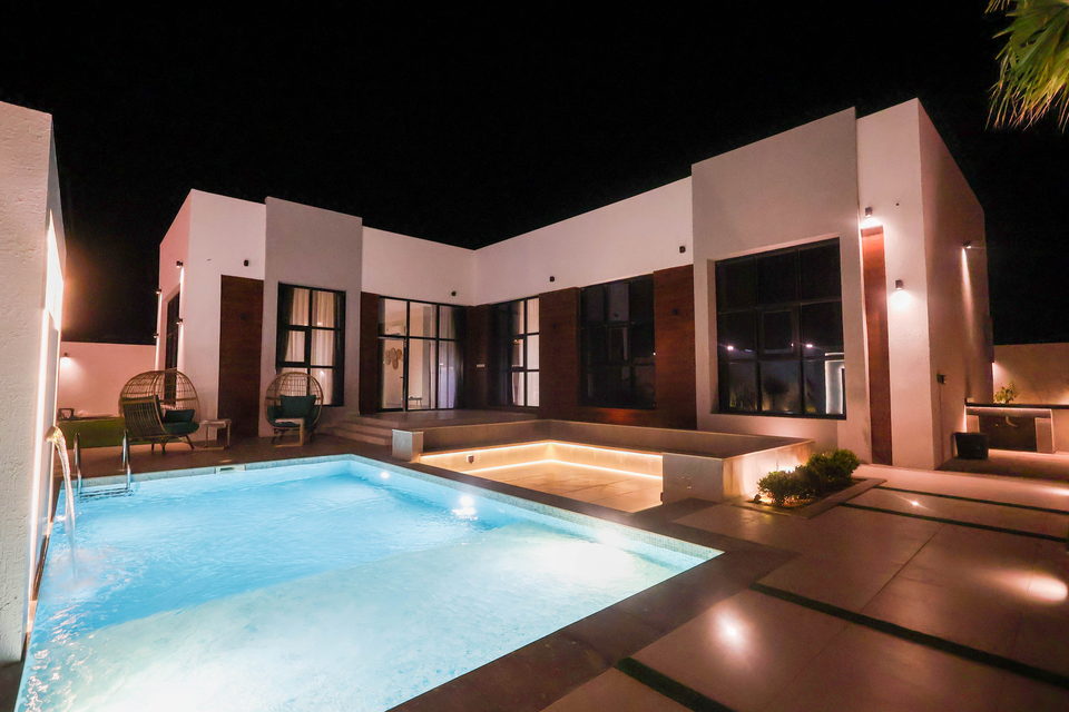 A37 landscape project by Vida Landscapes, Ajman — at night view 17